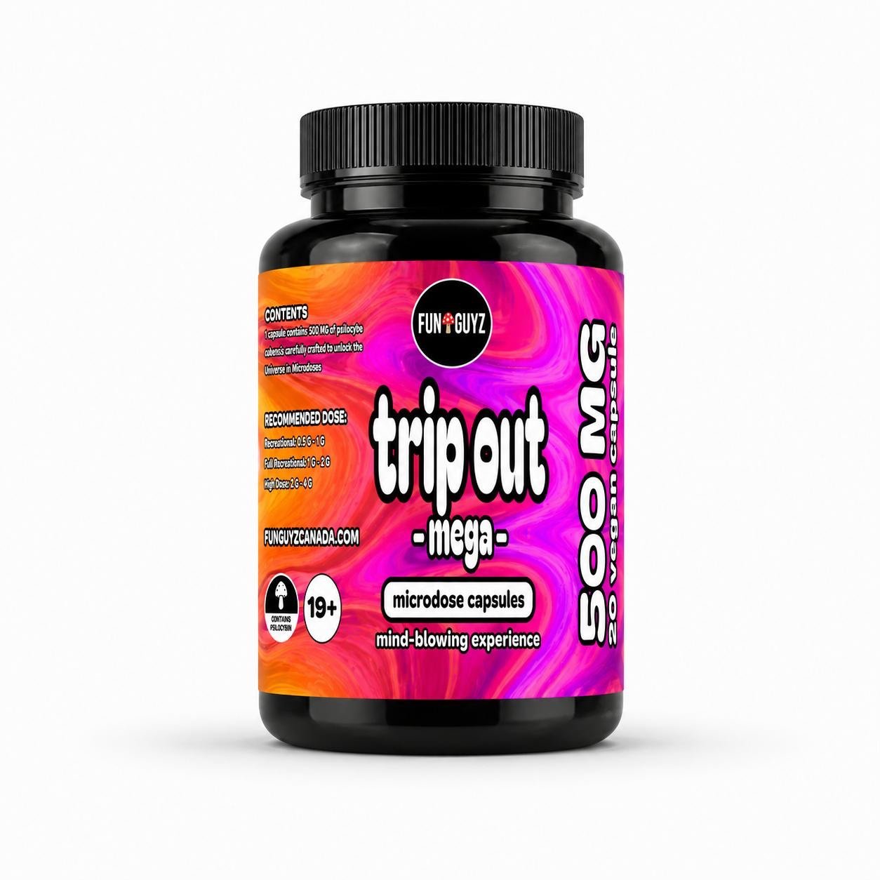 Trip Out – 20 x 500mg Mushroom Capsules Trip Out – 20 x 500mg Mushroom Capsules